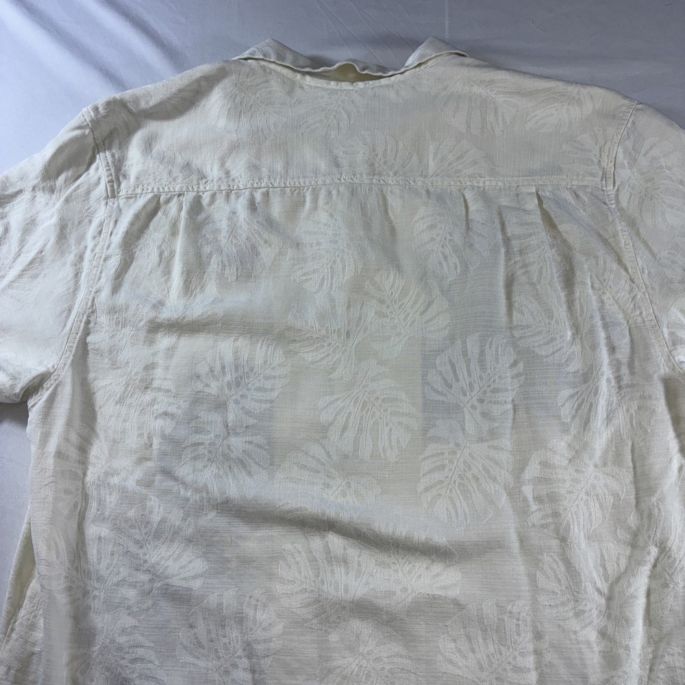 Tommy Bahama Washington Football Team Silk Blend Camp Shirt Cream Mens Large - Picture 15 of 15